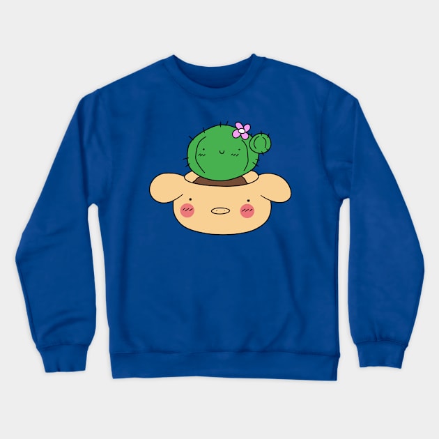Cactus and Pig Planter Crewneck Sweatshirt by saradaboru